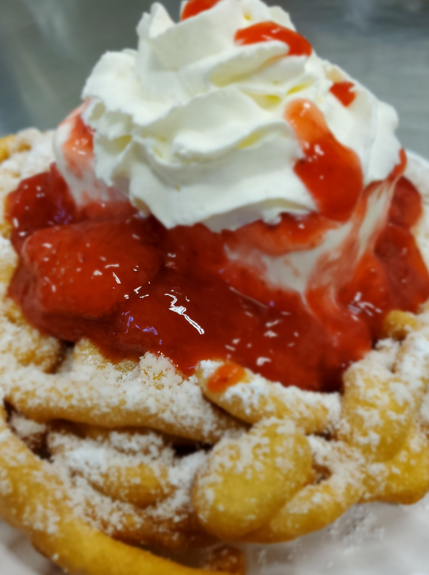 Strawberries & Ice cream funnel cake